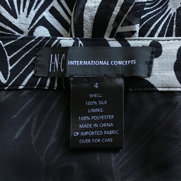 INC International Concepts 100% Silk Floral Ruffle Skirt 🖤🤍 - Picture 6 of 7